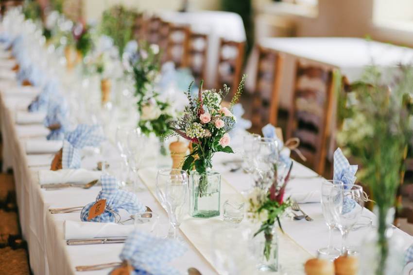 A photographic motion study of a garden reception